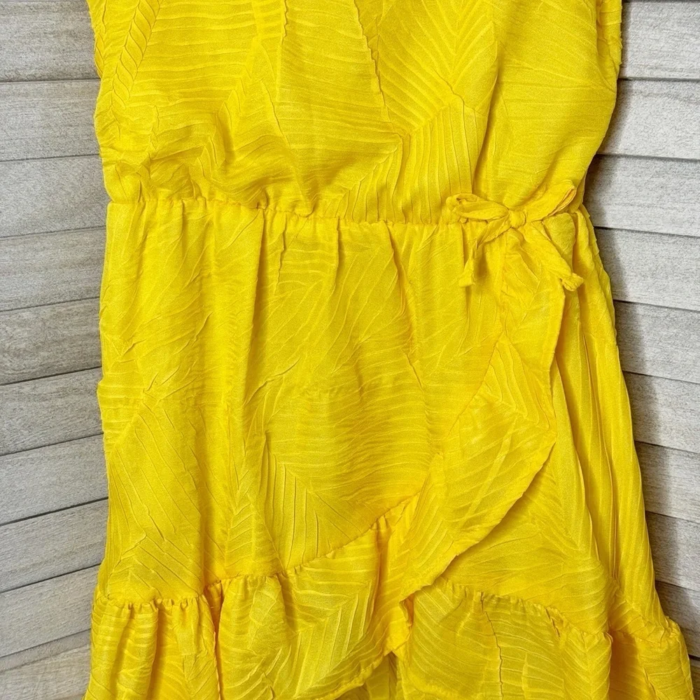 OshKosh B’gosh Girls Yellow Ruffle Faux Wrap Dress Summer Size 3T Cute Boho